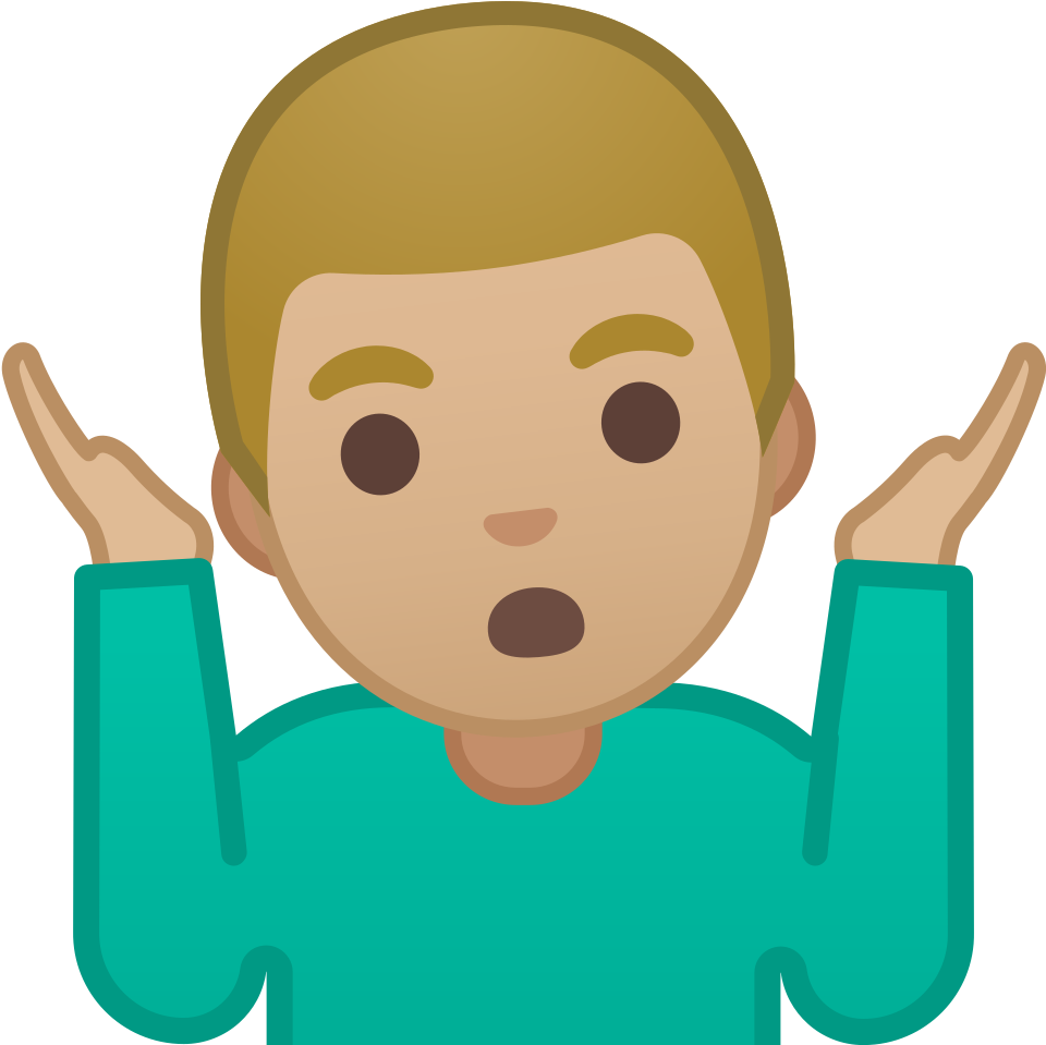 Man Shrugging Medium Light Skin Tone Icon - Man Shrugging Medium Light Skin (1024x1024)