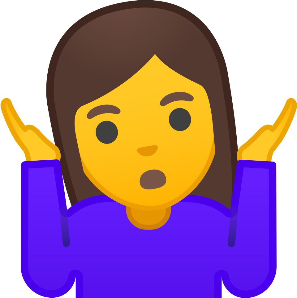Woman Shrugging Icon - Hands In The Air Emoji (1024x1024)