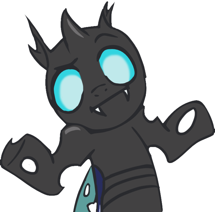 Shrugging Changeling By Necrath - Cartoon (687x675)
