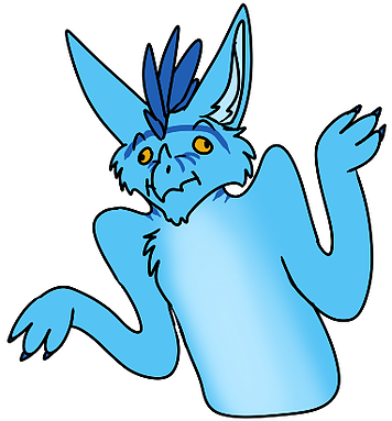 Noelani Is The Dragon Right Here Shrugging At You - Cartoon (356x383)