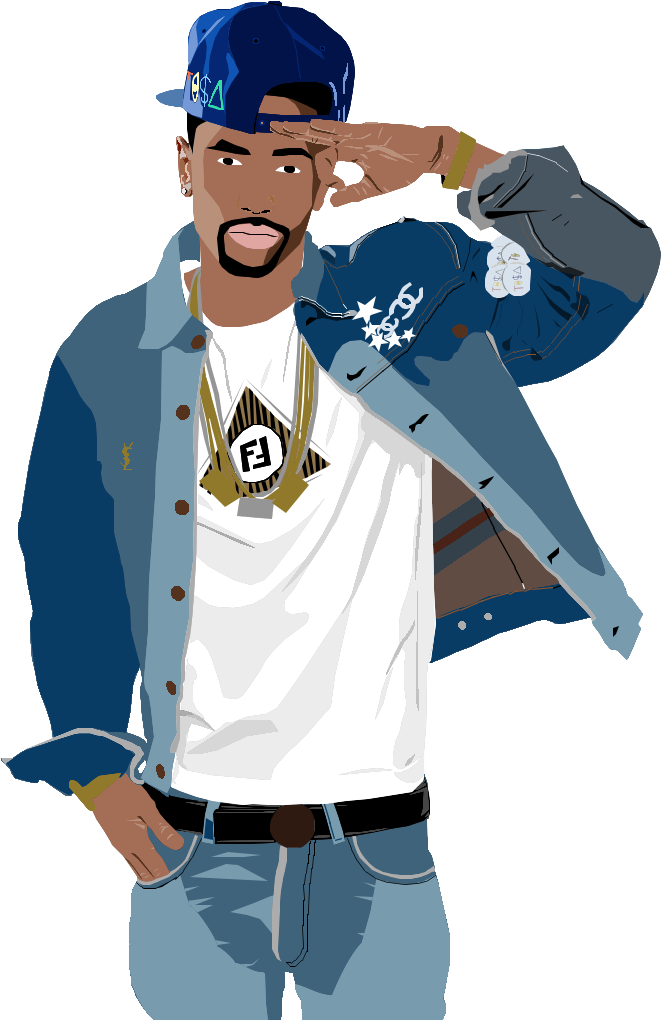 Big Sean Vector Drawing By Quentinelliott98 - Big Sean Jean Jacket (768x1024)
