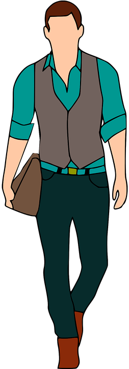 Cartoon Person Walking 8, Buy Clip Art - Fashion Man Vector Png (360x720)