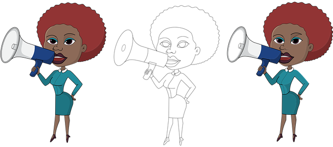Business Woman Loudspeaker Holding Loud Me - De Metodos De Comunicacion (680x340)