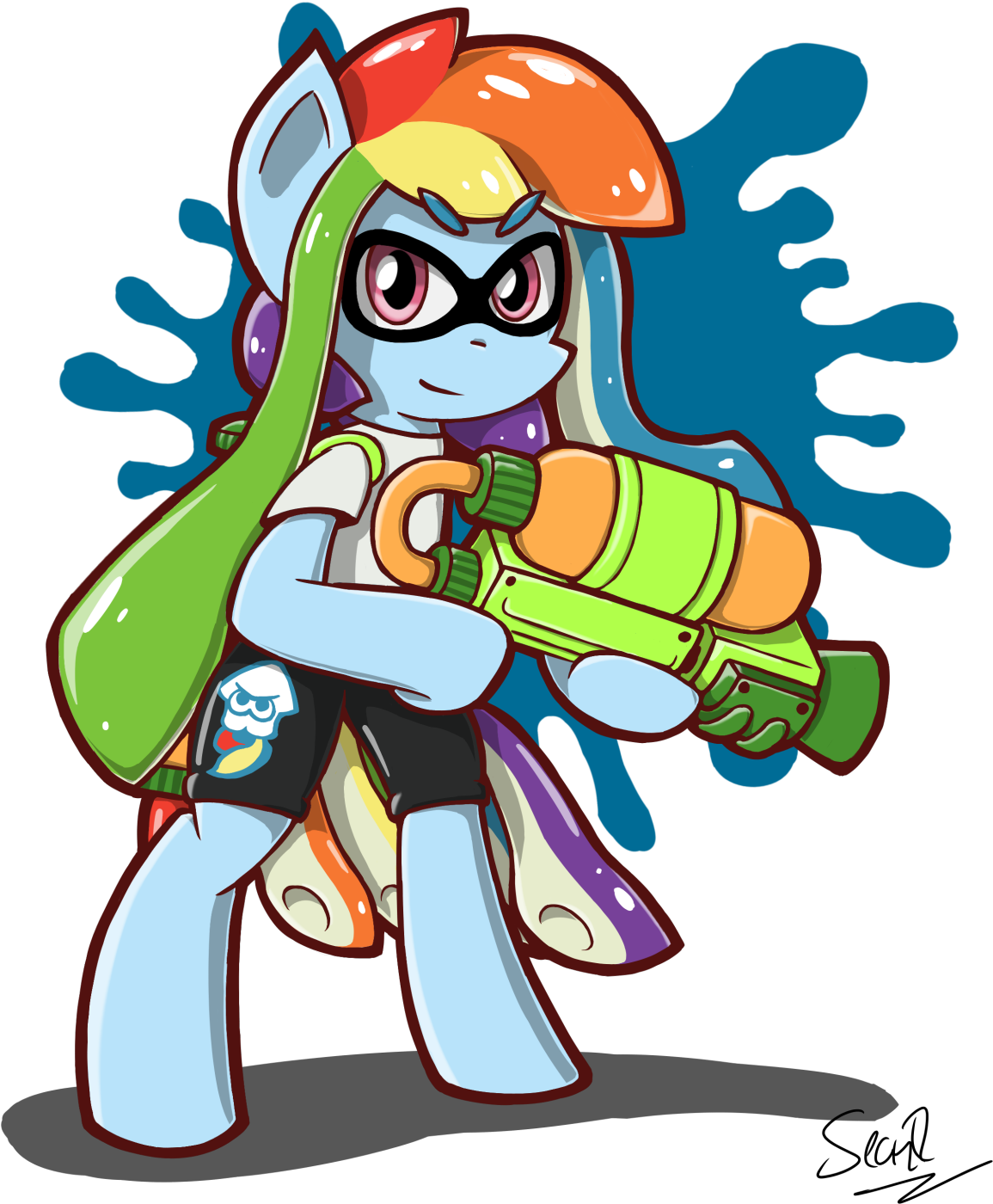 Inkling Rainbow Dash The Splatoon Global Test-fire - Rainbow Dash Inkling (1280x1485)