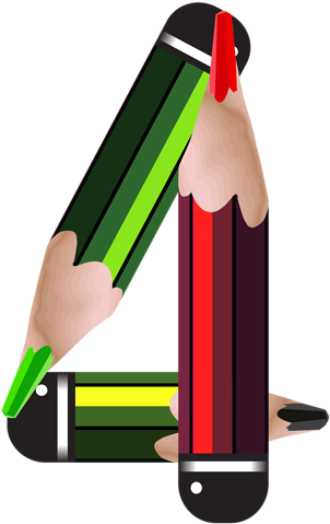 0, - Pencil Numbers Clipart (480x826)