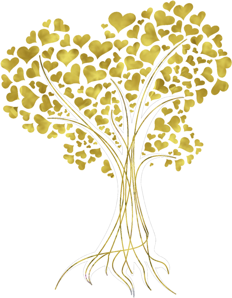 Heart Tree In Gold By Yapity - Transparent Tree With Heart (774x1032)
