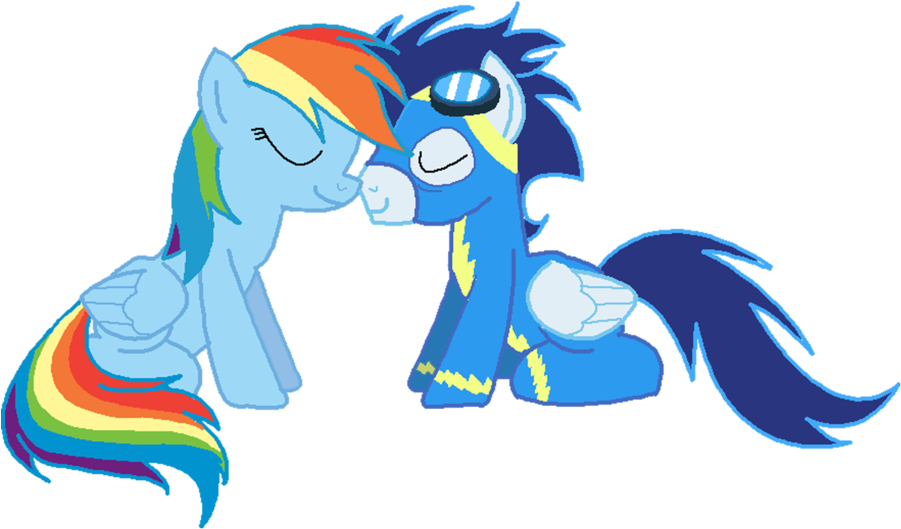 My Little Pony Rainbow Dash And Soarin Kiss - Rainbow Dash And Soarin Ship (900x713)