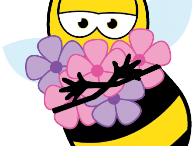 Bumble Bee Clipart - Flower And Bee Clipart (640x480)