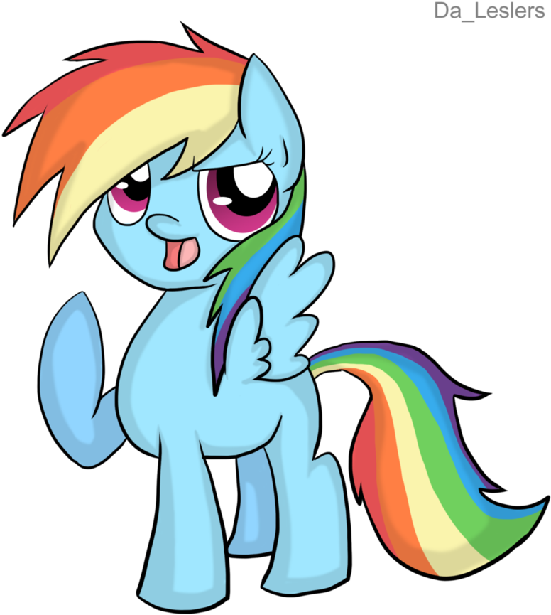 Filly Rainbow Dash By Leslers Rainbow Dash Filly Cute - Rainbow Dash (848x943)