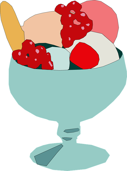 Excellent Sundaes Cliparts Animated With Ice Cream - Gambar Kartun Es Buah (534x720)