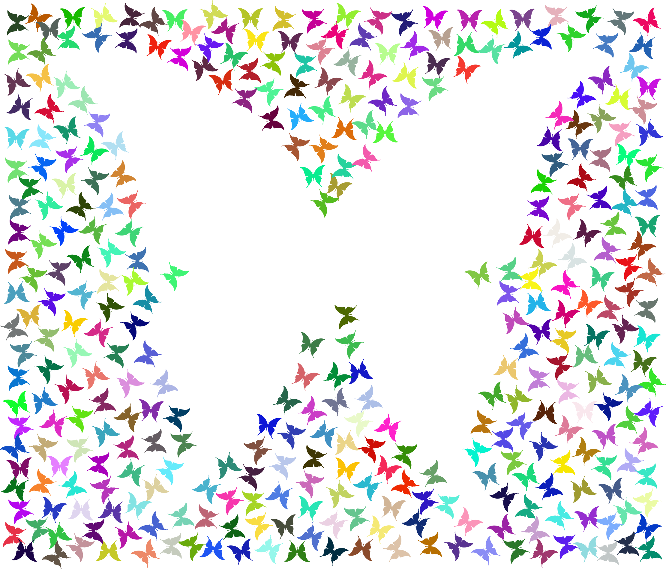 Big Image - Butterfly Colorful Frame Png (2220x1900)