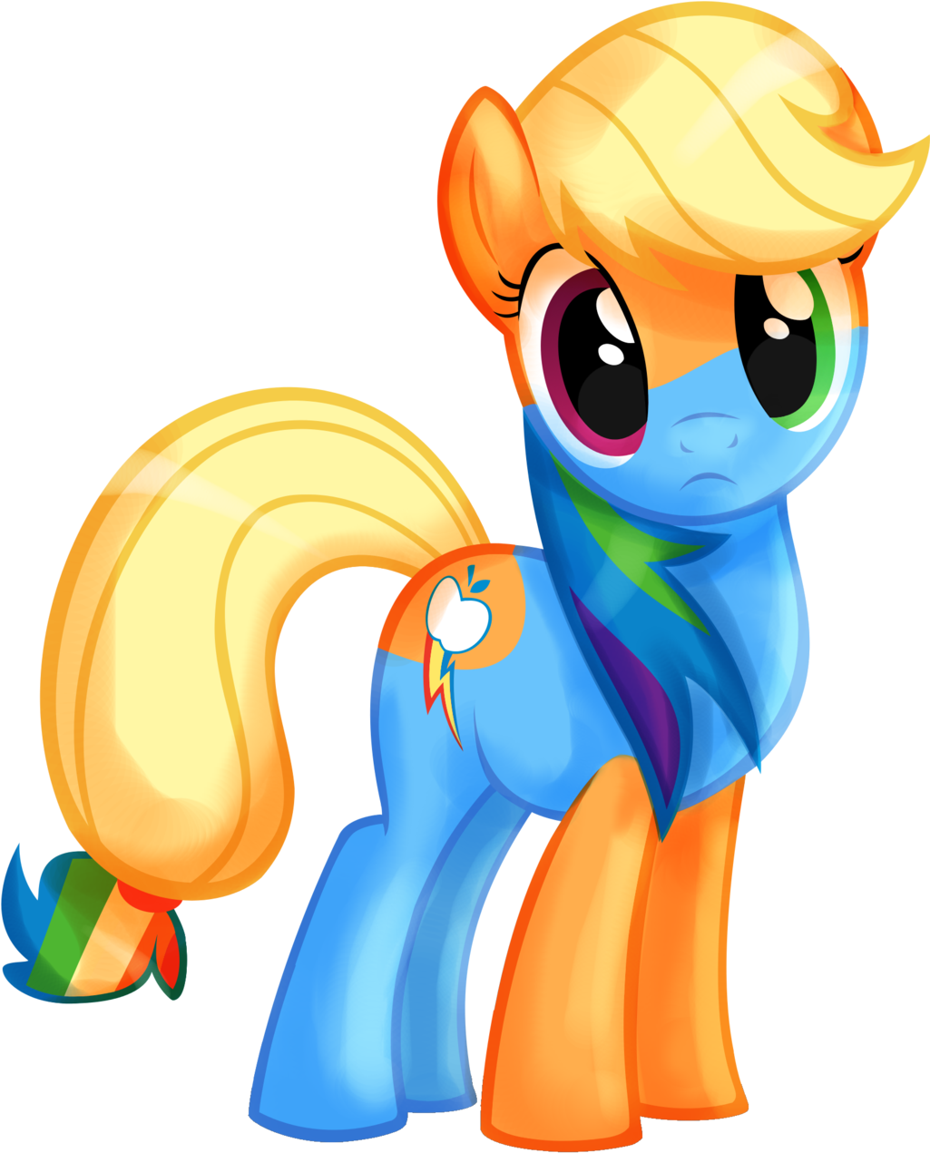 Goldennove, Cute, Fusion, Looking At You, Rainbow Dash, - Apple Dash My Little Pony (1024x1282)