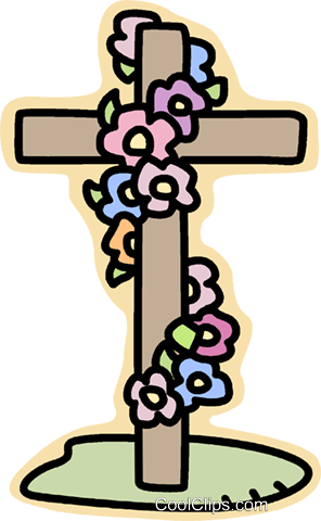 Cruz Com Flores Livre De Direitos Vetores Clip Art - Cross (296x480)
