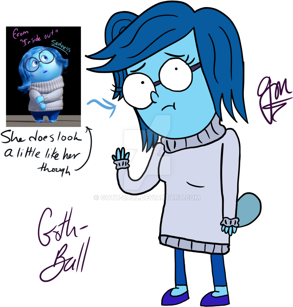 Eileen As Sadness By Lazy-gal - Regular Show Inside Out (1024x1135)
