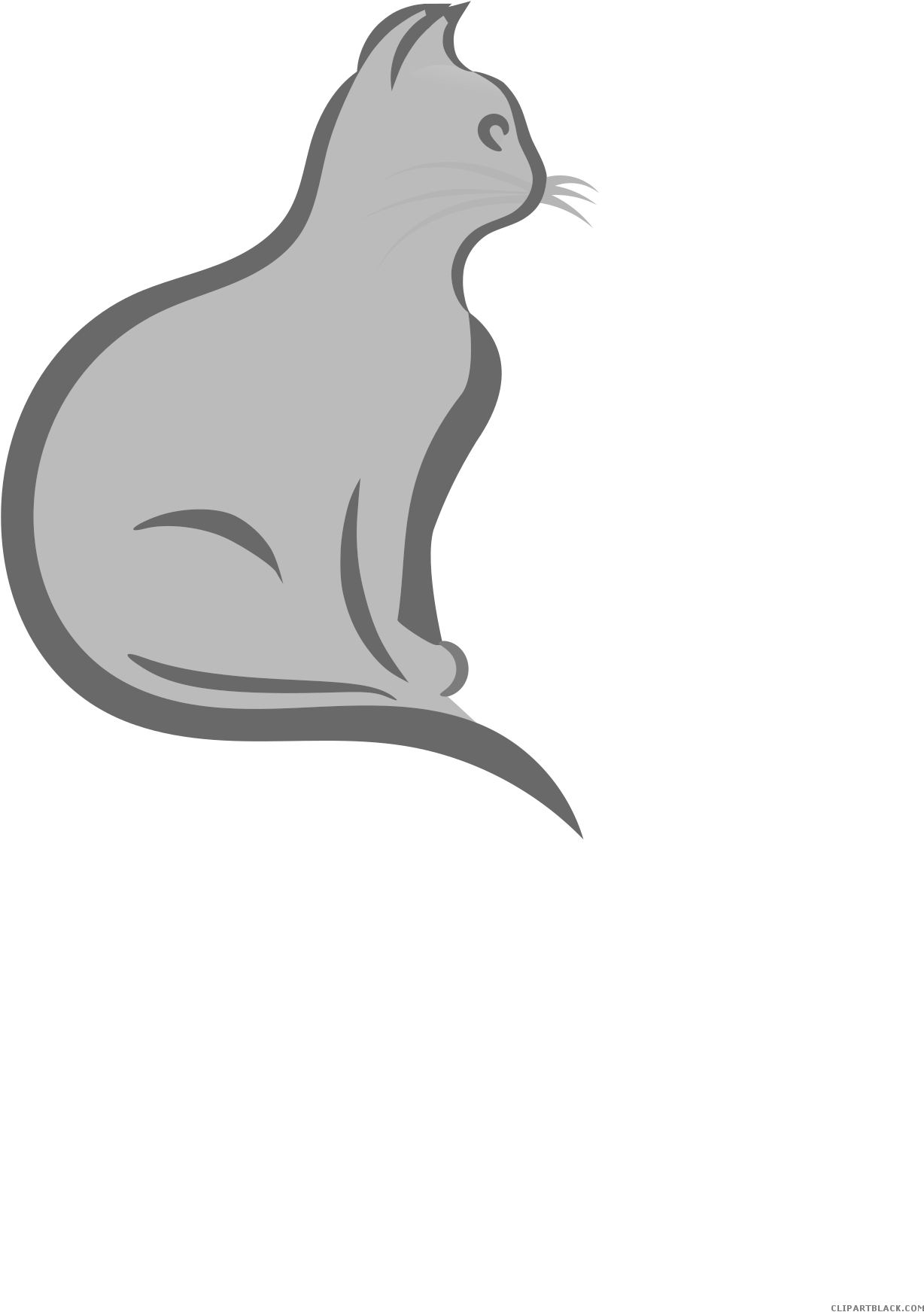 Cat Huge Animal Free Black White Clipart Images Clipartblack - Cat (1691x2400)