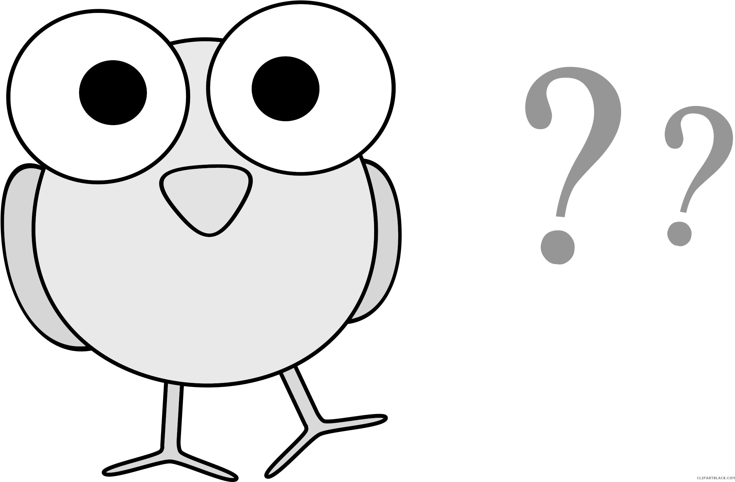 Huge Bird Animal Free Black White Clipart Images Clipartblack - Free Question Mark Png (2400x1567)