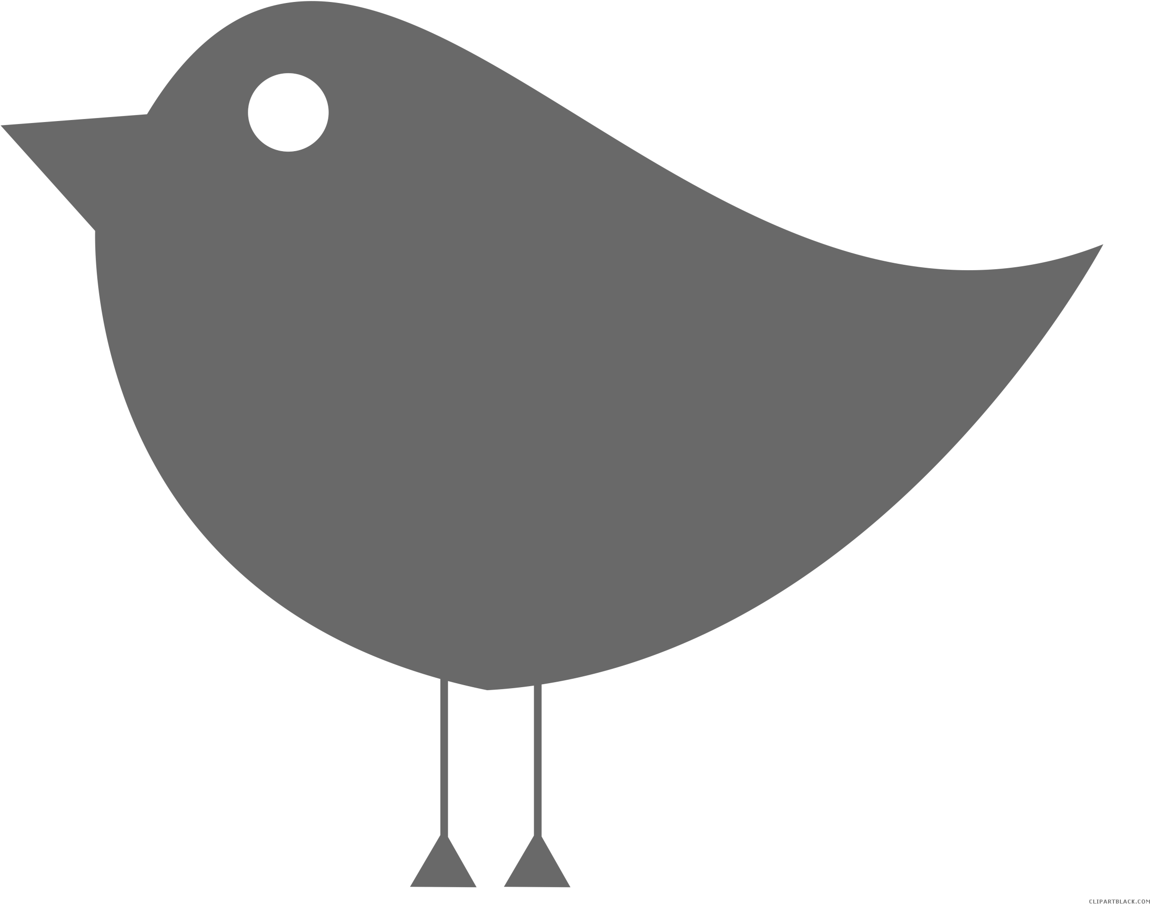 Huge Bird Animal Free Black White Clipart Images Clipartblack - Flat Bird (2400x2400)