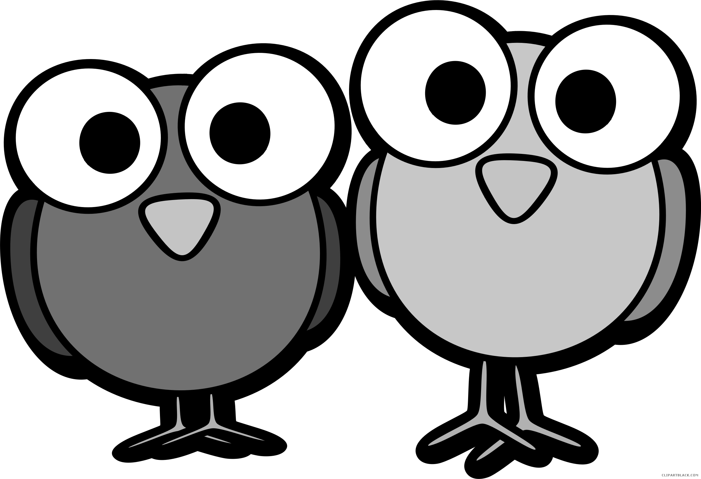 Huge Bird Animal Free Black White Clipart Images Clipartblack - Cute Cartoon Bird Png (2384x1631)
