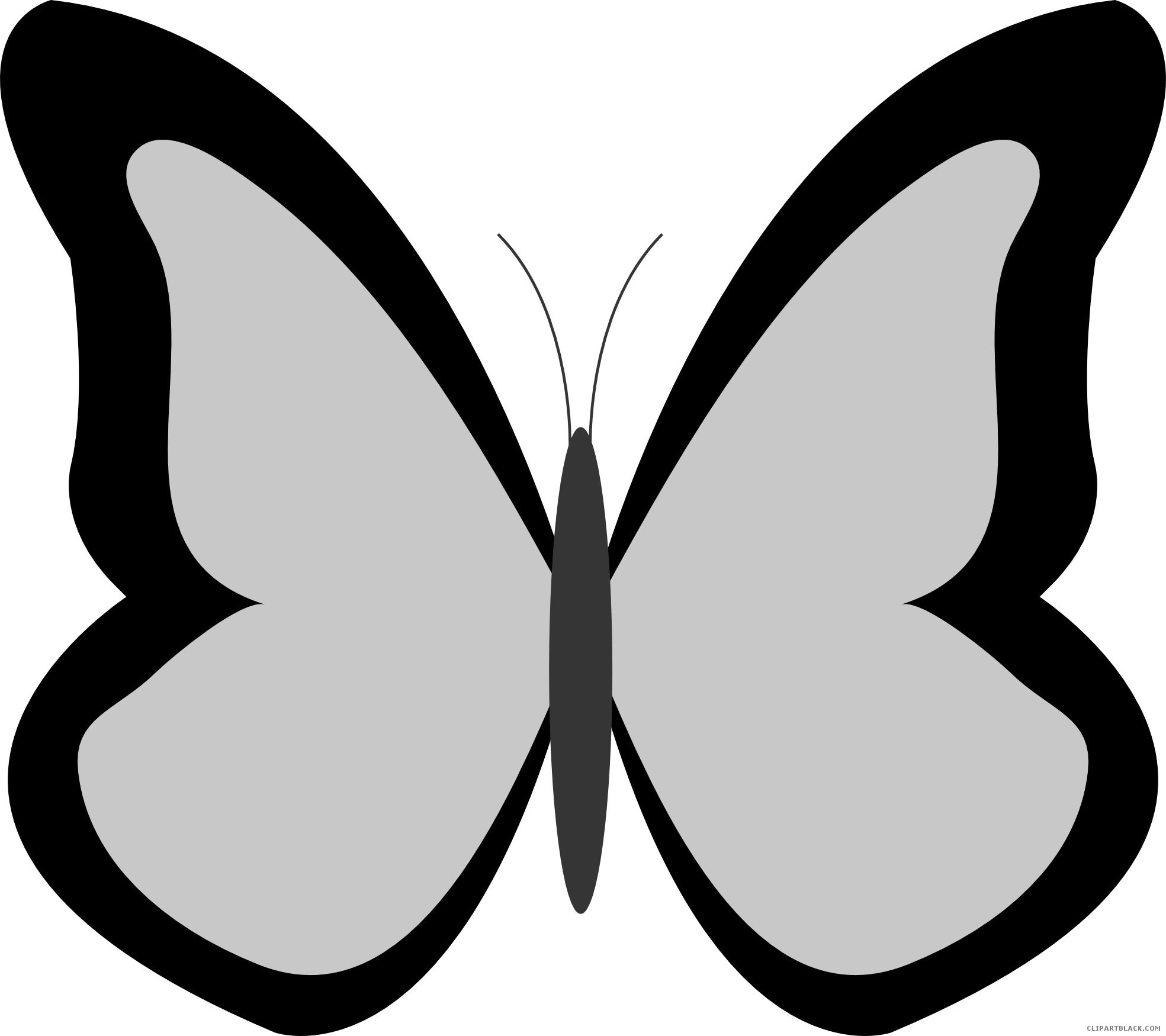 Butterfly Huge Animal Free Black White Clipart Images - Butterfly (1969x1750)