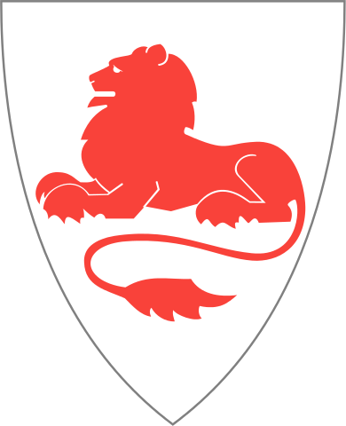 Coat Of Arms Rødøy Municipality In Nordland County, - Kommunevåpen Løve (390x480)