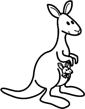 Dessins De Tête De Kangourous - Baby Kangoeroe Kleurplaat (290x420)