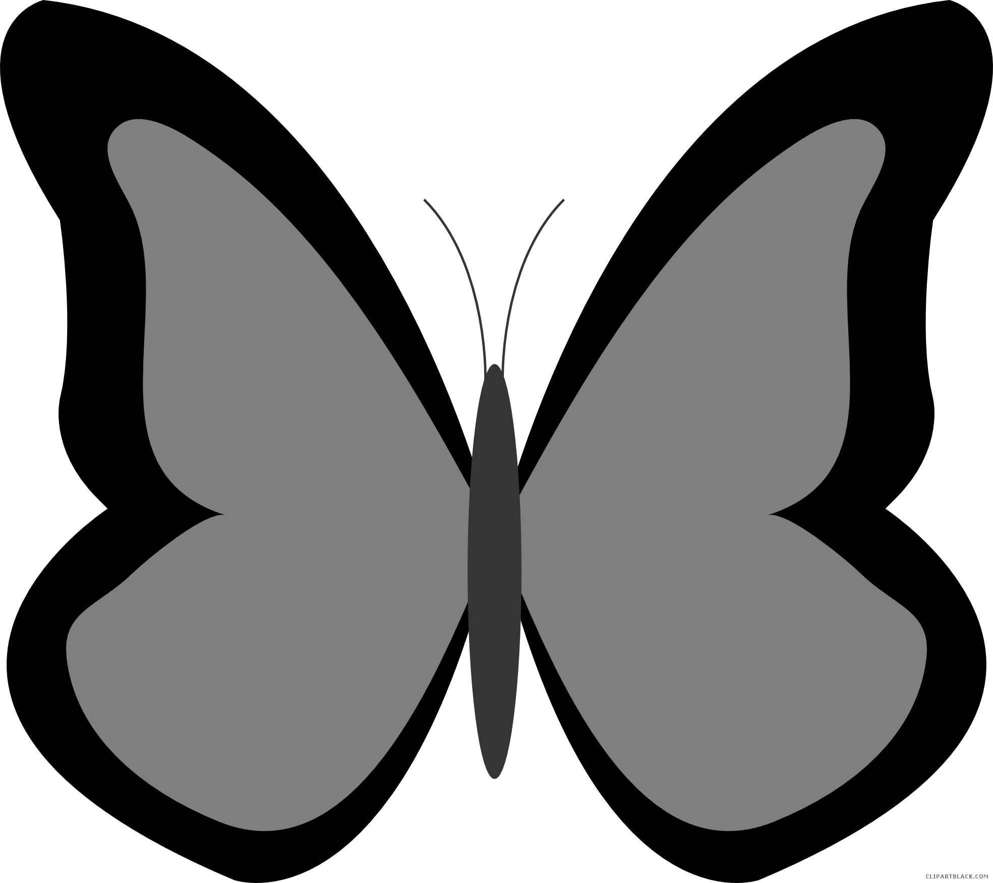 Butterfly Huge Animal Free Black White Clipart Images - Butterfly Clipart Simple (1969x1750)