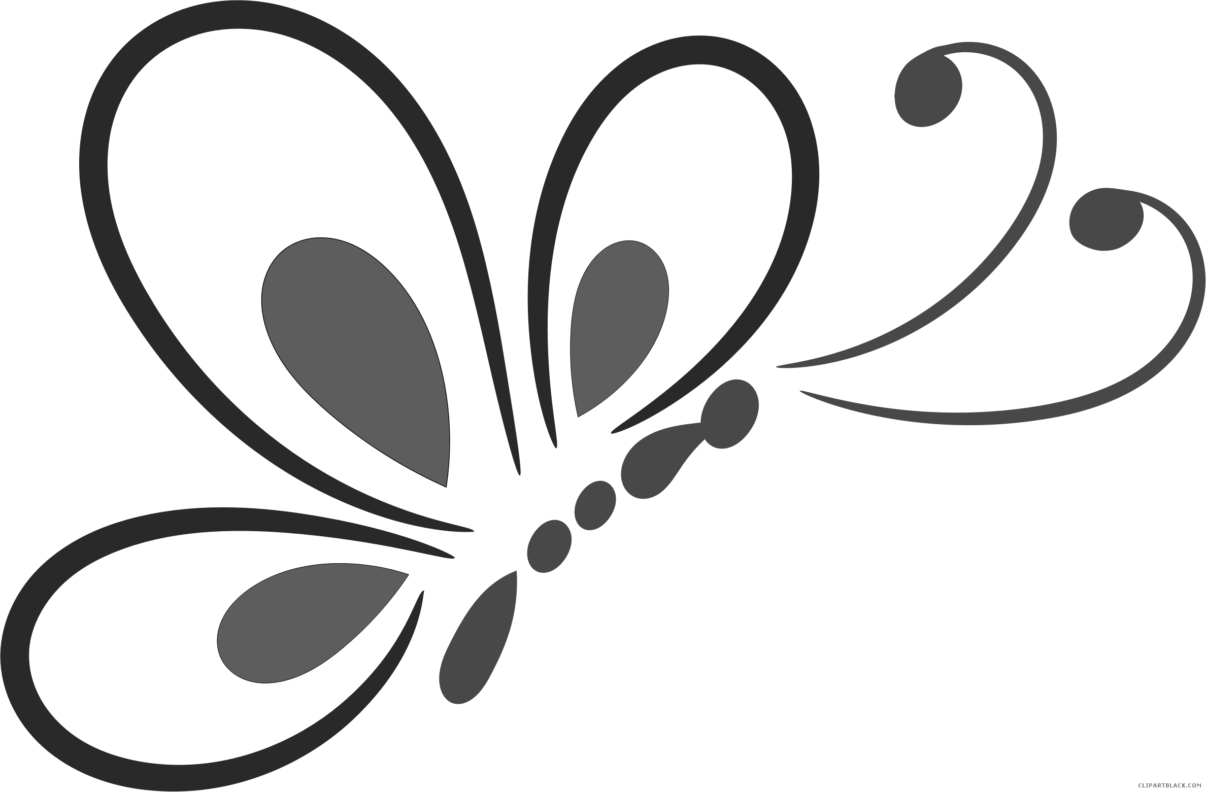 Butterfly Huge Animal Free Black White Clipart Images - Butterfly Line Art Png (2376x1561)