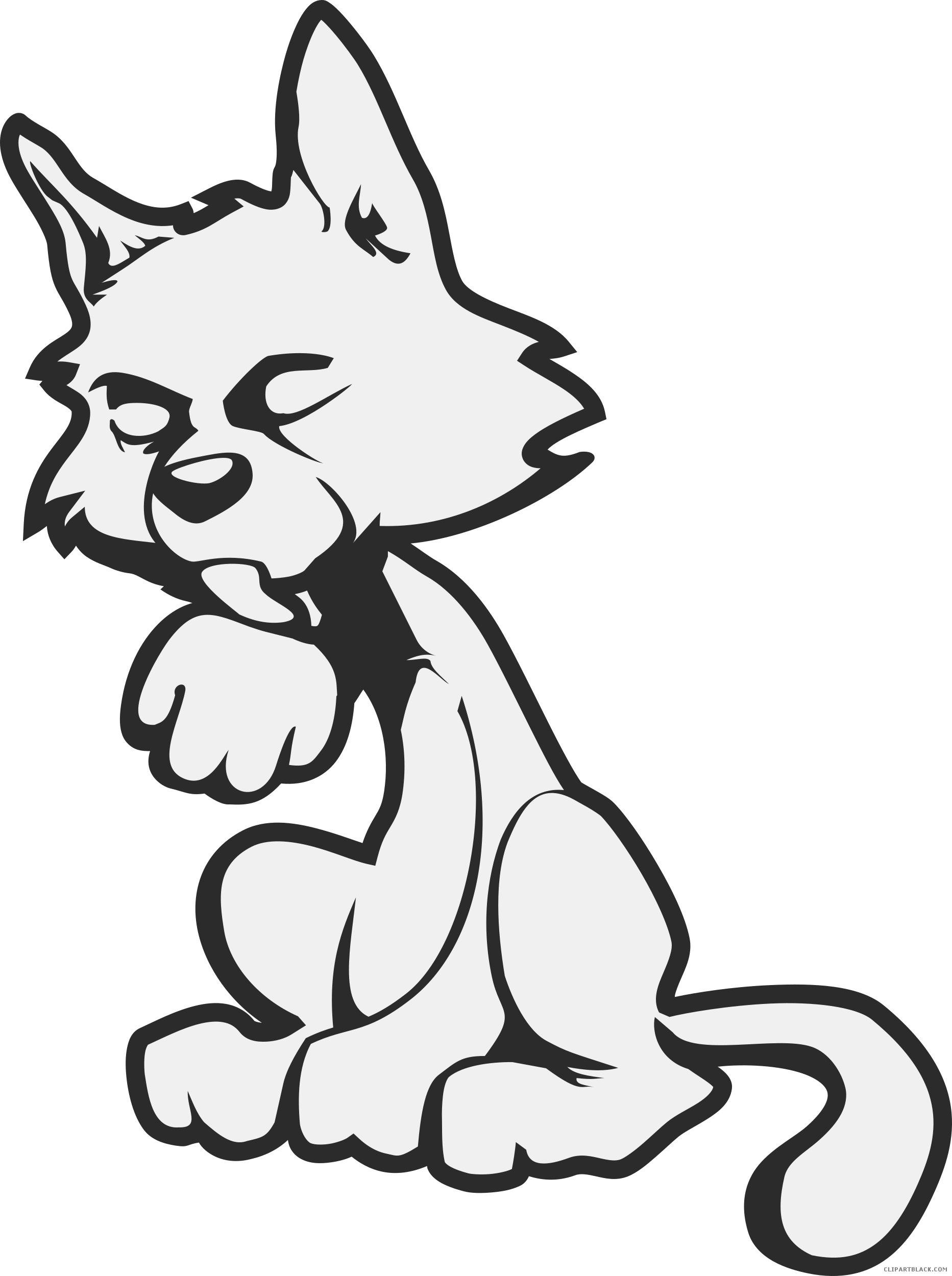 Cat Huge Animal Free Black White Clipart Images Clipartblack - Clip Art (1865x2500)
