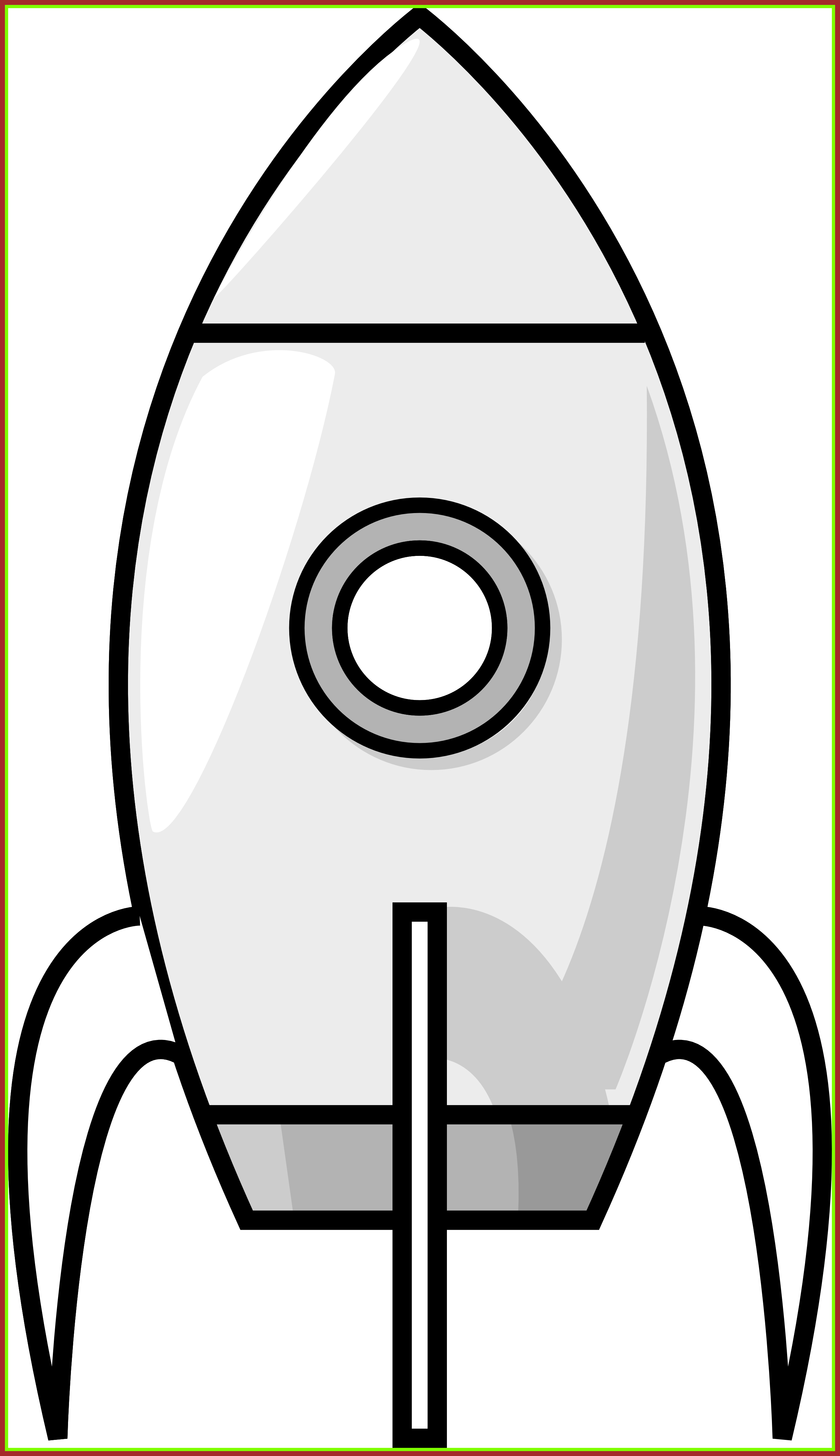 Appealing Rocket Clipart Black And White Panda For - Rocket Cartoon Black And White (2605x4518)