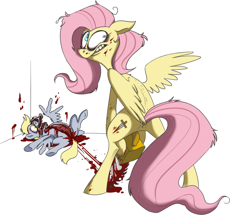 Secretstabby, Bipedal, Blood, Chainsaw, Derpy Hooves, - Derpy Llama Drawing (957x910)