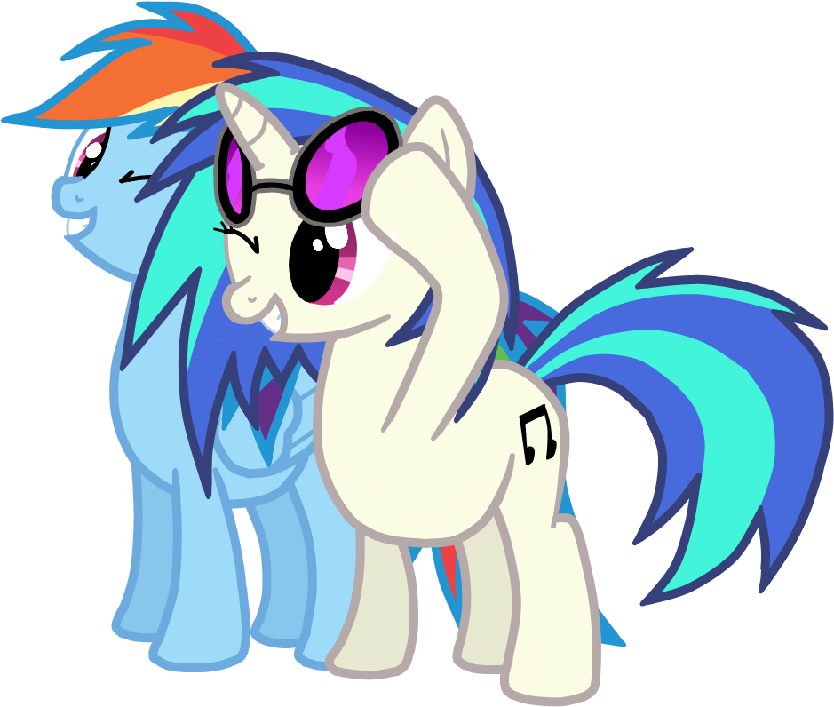 Mlp - Vinyl Scratch And Rainbow Dash (1037x900)