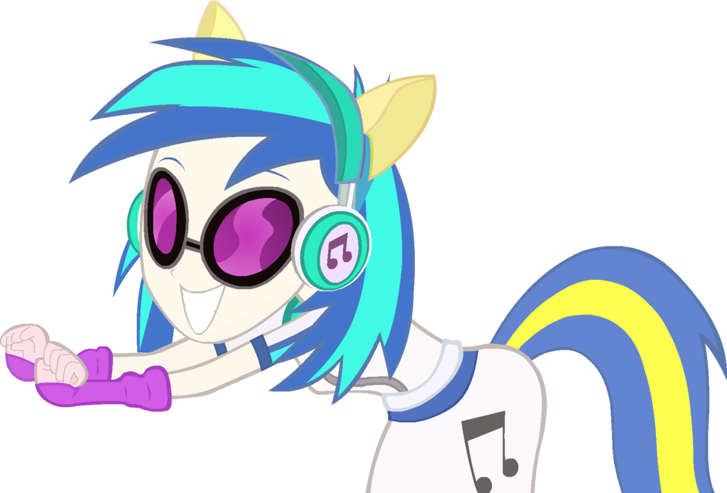 Vinyl Scratch And Rainbow Dash Djing By Ryuredwings - Vinyl Scratch Rainbow Rocks (1024x694)