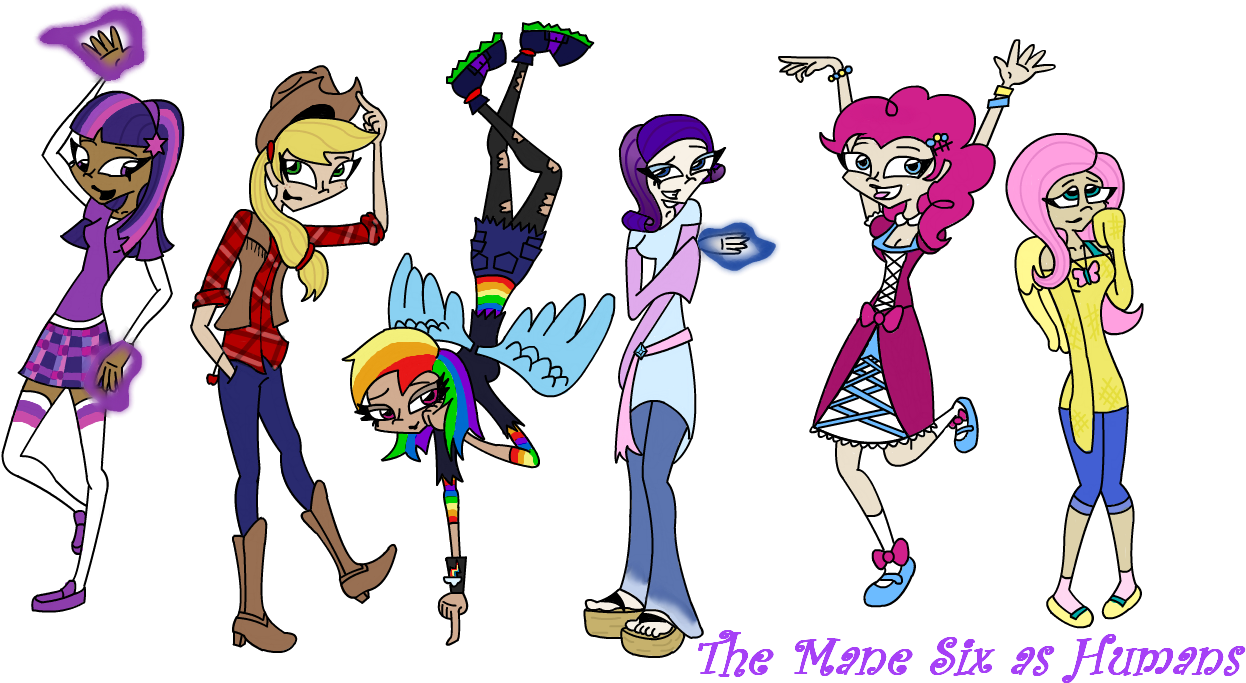 The Mane Six As Humans By Insanelyadd - Comics (1280x720)