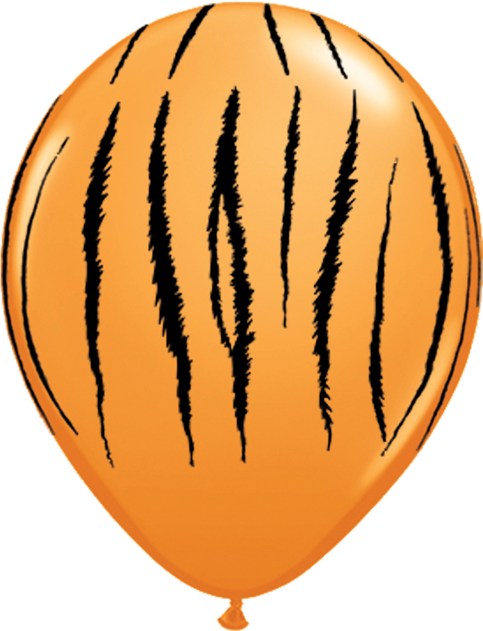 11" Tiger Stripe Balloon - 6 Pack Jungle Tiger Stripes Latex Balloons (1140x972)
