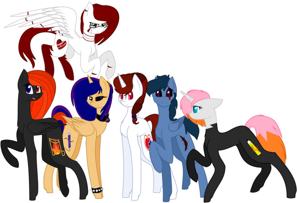[mlp Oc's] My Mane 6 By Xxxxdarkflamexxxx - Mlp Base Cahansentoth (1024x735)