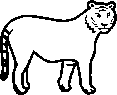 Print Out The Tiger - Tiger In Black And White (399x326)
