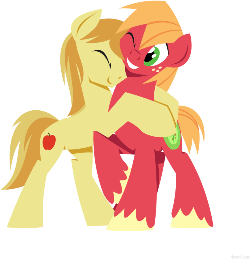 You Can Click Above To Reveal The Image Just This Once, - Big Macintosh And Braeburn (1024x1024)