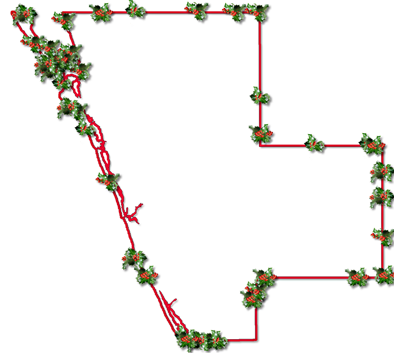 A Map Of Sarasota With A Red Outline, Inner Drop Shadow, - Christmas (768x689)