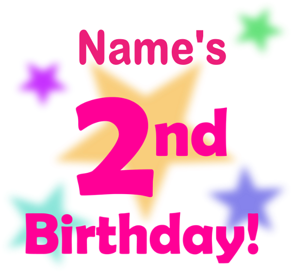 Custom 2nd Happy Birthday T-shirt - Custom Name 2nd Birthday Card Greeting Cards (700x700)