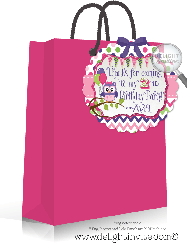 Look Who's Two Owl Bithday Favor Tag - Birthday (613x822)