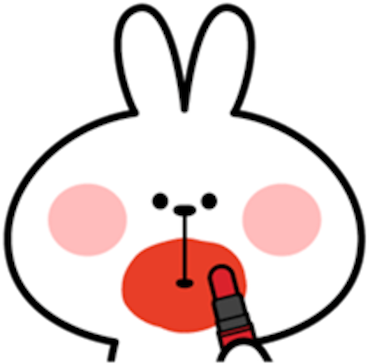 Cool Rabbit Face Messages Sticker-7 - Spoiled Rabbit Png (400x395)