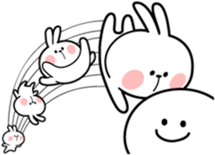 Cool Rabbit And Friends Messages Sticker-5 - Spoiled Rabbit Line Sticker (450x335)