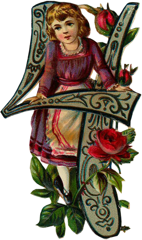 Vintage Numeral Child No - Vintage Numbers (490x827)