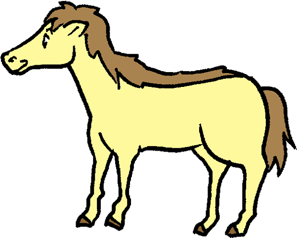 黄色い馬のイラスト - 黄色い馬のイラスト (600x600)