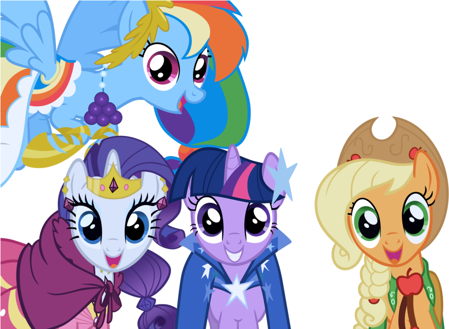 Mane 4 Out Of 6 At The Gala By Wakkaex - My Little Pony Friendship (1191x670)