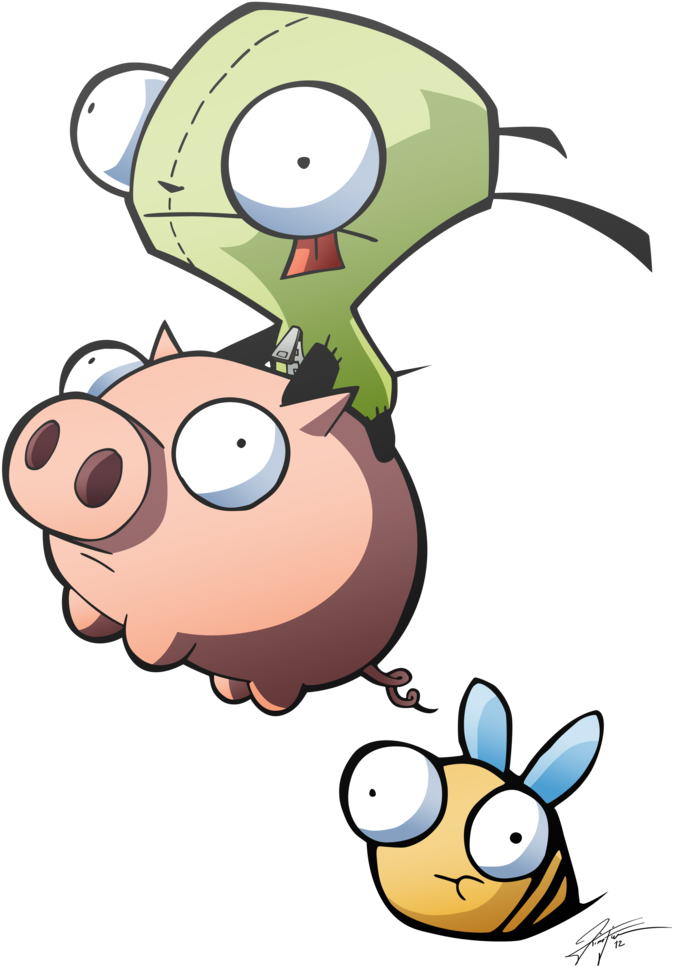 Gir And Piggy By Lthot - Invader Zim Gir Pig (751x1063)