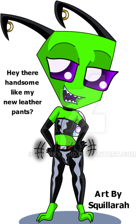 Invader Zim Oc- Hinoki's Leather Pants By Skunkynoid - Cartoon (600x779)
