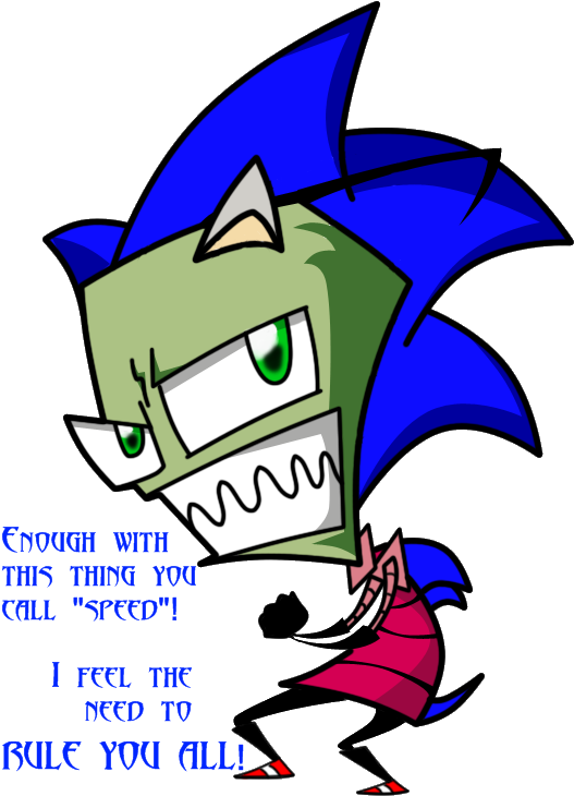 Sonic By Shadz The Fox - Invader Zim (650x750)