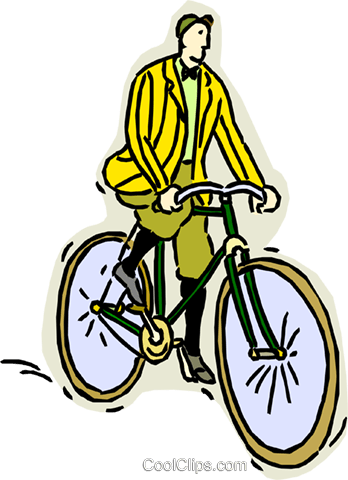 Man Riding Old Fashioned Bicycle Royalty Free Vector - Hybrid Bicycle (348x480)