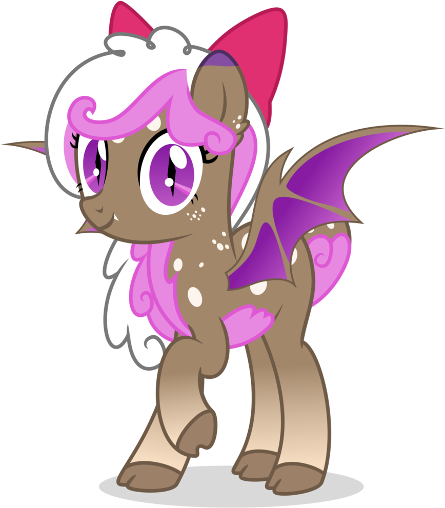 Limedreaming, Bat Pony, Bow, Cloven Hooves, Female, - Cartoon (901x1024)